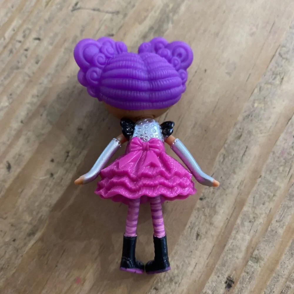 Lalaloopsy Mini Storm E Sky Purple Curly Hair Doll Posable 3in Pink Skirt